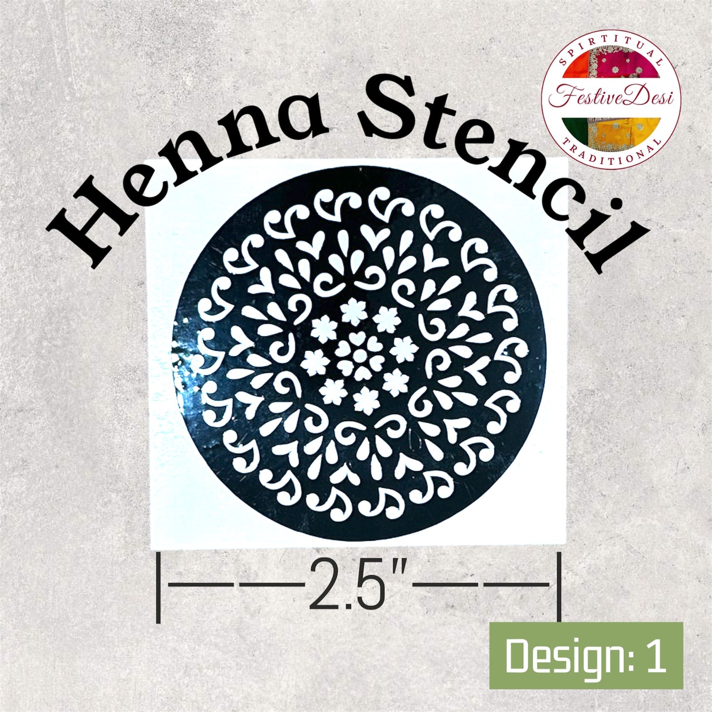 Henna stencil with floral design by Festive Desi