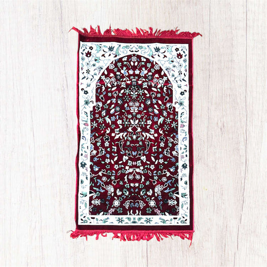Islamic/Muslim Prayer Rug | Janamaz | Namaz Sajadah - Floral Mihrab Design
