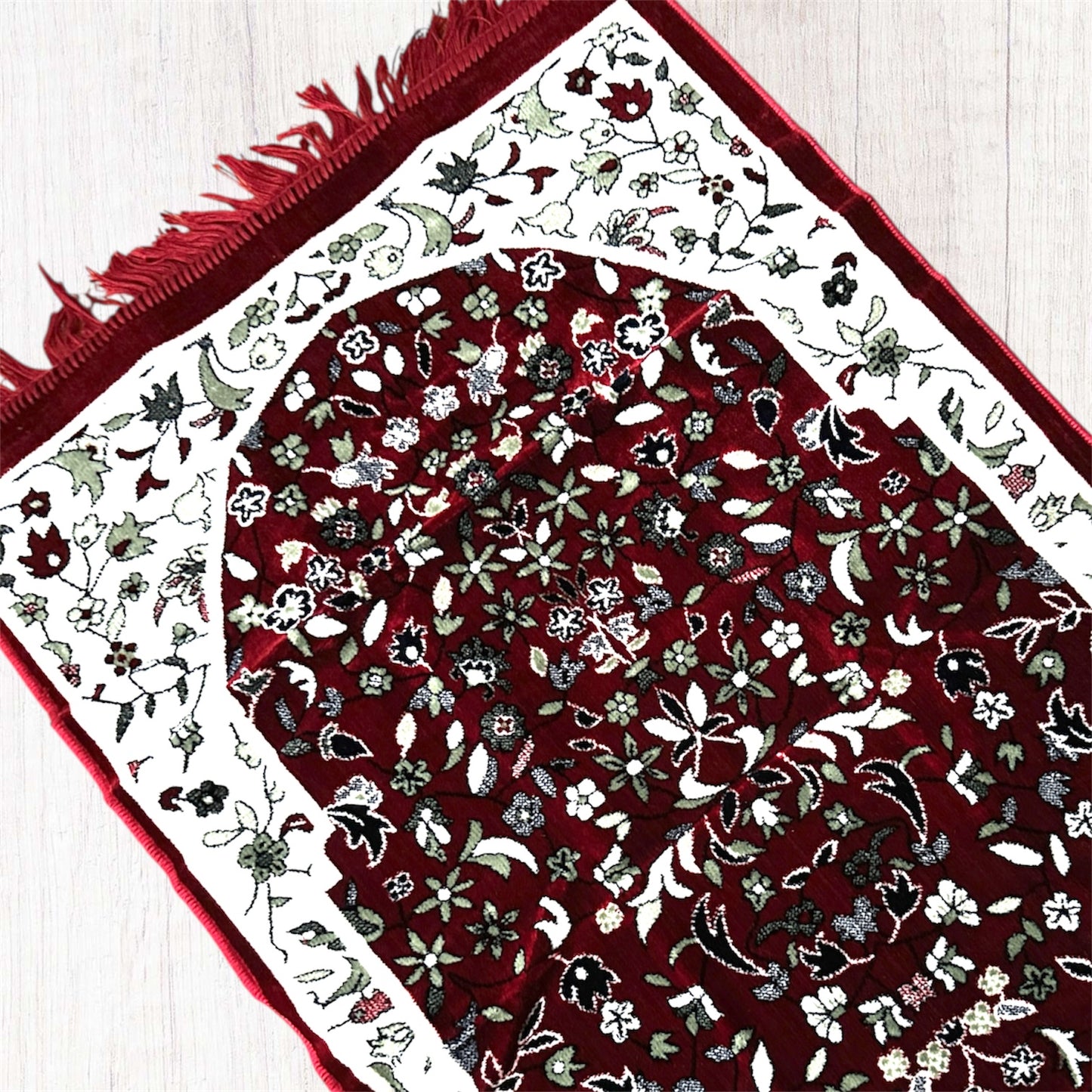 Islamic/Muslim Prayer Rug | Janamaz | Namaz Sajadah - Floral Mihrab Design