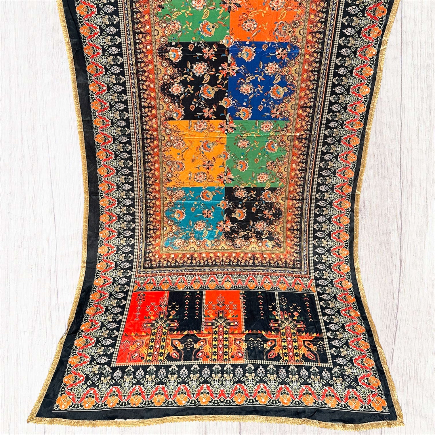 Printed colorful patterned dupatta/scarf/stole with intricate designs