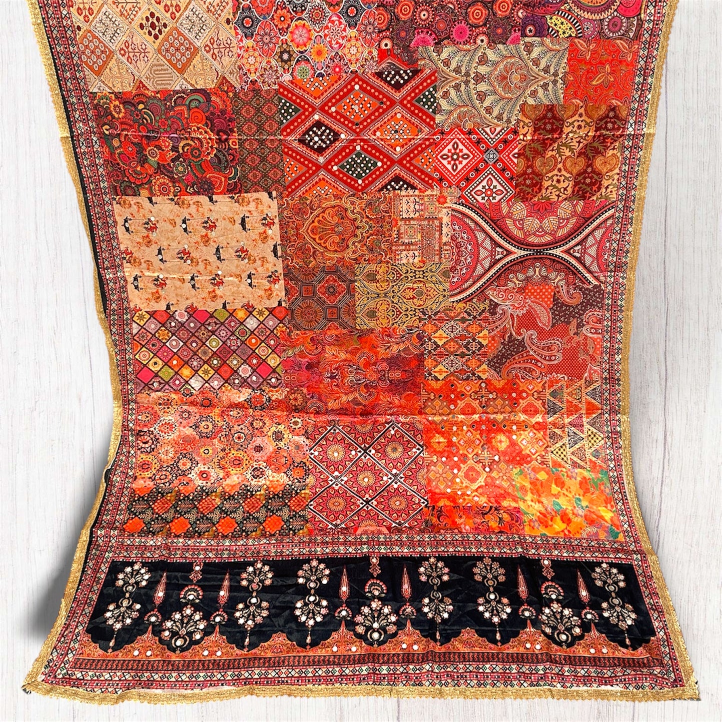 Printed colorful patterned dupatta/scarf/stole with intricate designs