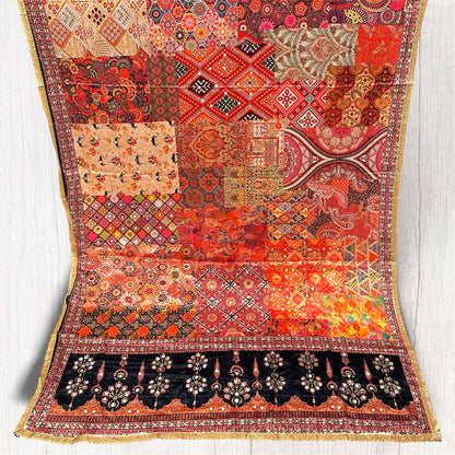 Printed colorful patterned dupatta/scarf/stole with intricate designs