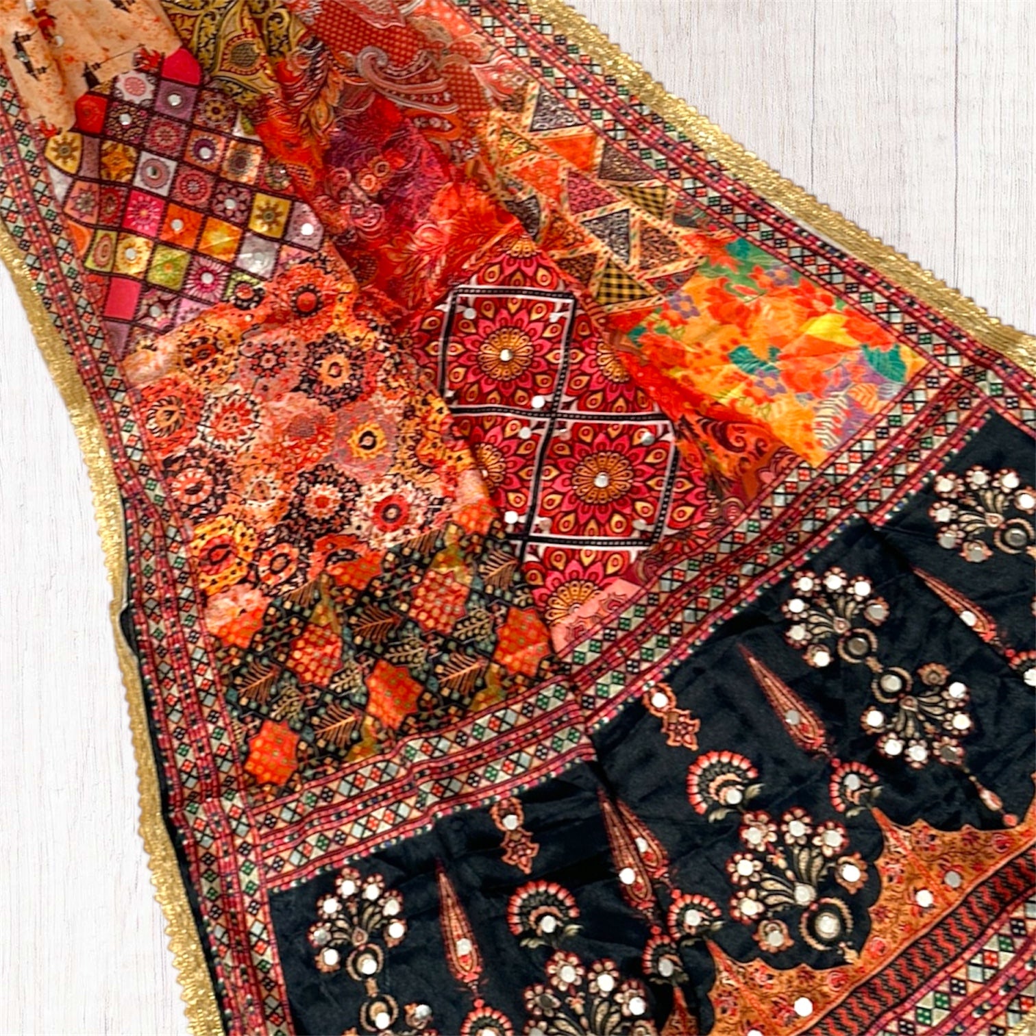 Printed colorful patterned dupatta/scarf/stole with intricate designs
