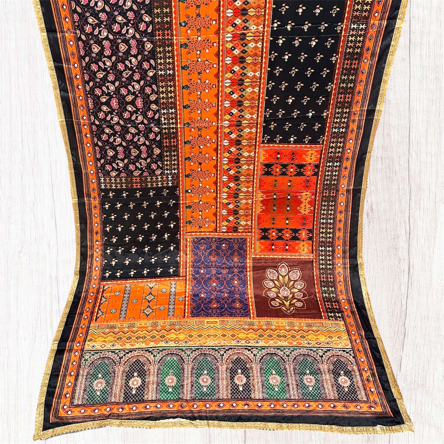 Printed colorful patterned dupatta/scarf/stole with intricate designs