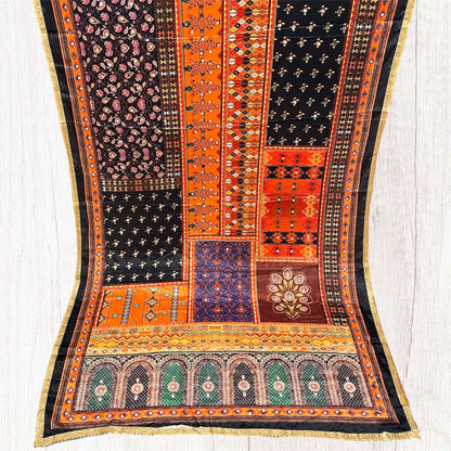 Printed colorful patterned dupatta/scarf/stole with intricate designs