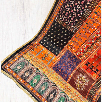 Printed colorful patterned dupatta/scarf/stole with intricate designs