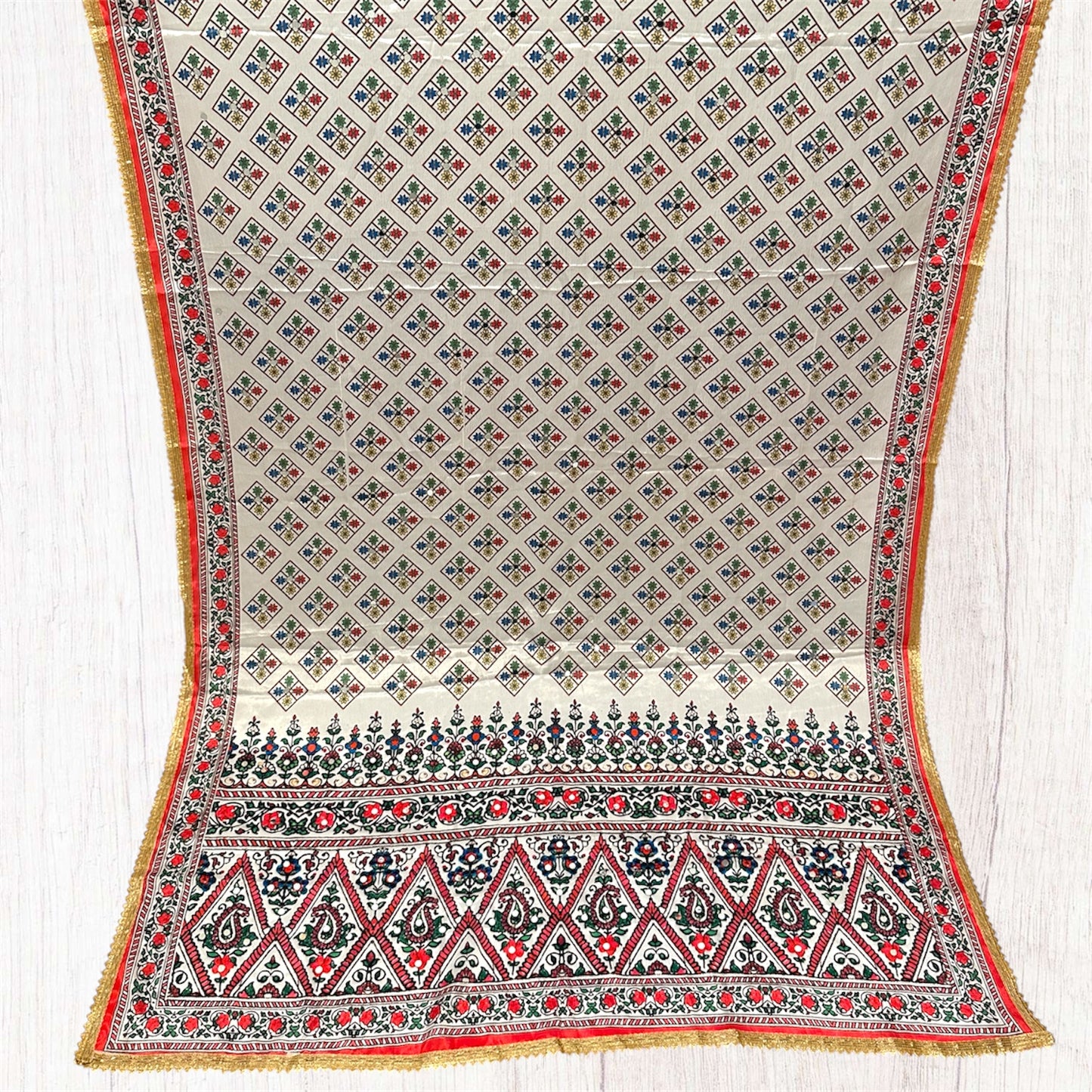 Printed colorful patterned dupatta/scarf/stole with intricate designs