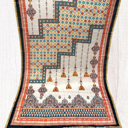 Printed colorful patterned dupatta/scarf/stole with intricate designs