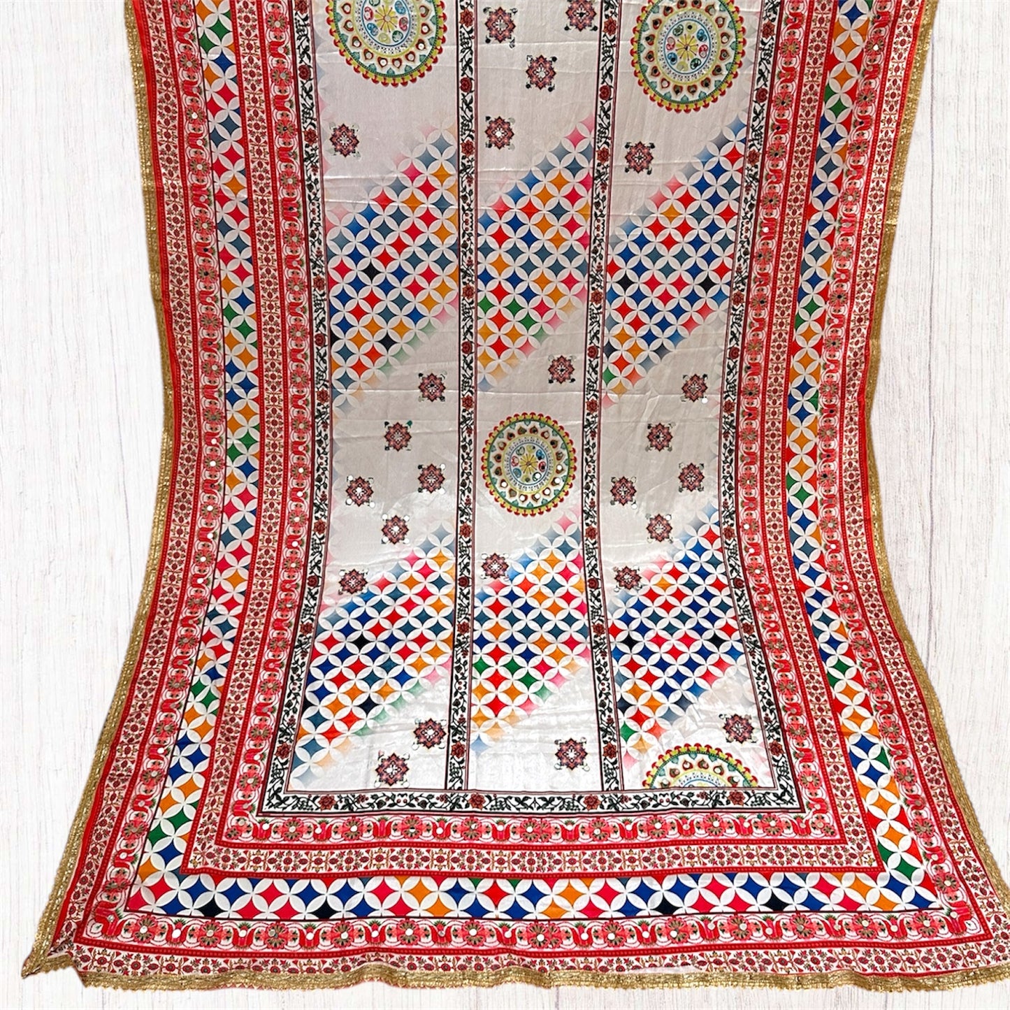 Printed colorful patterned dupatta/scarf/stole with intricate designs