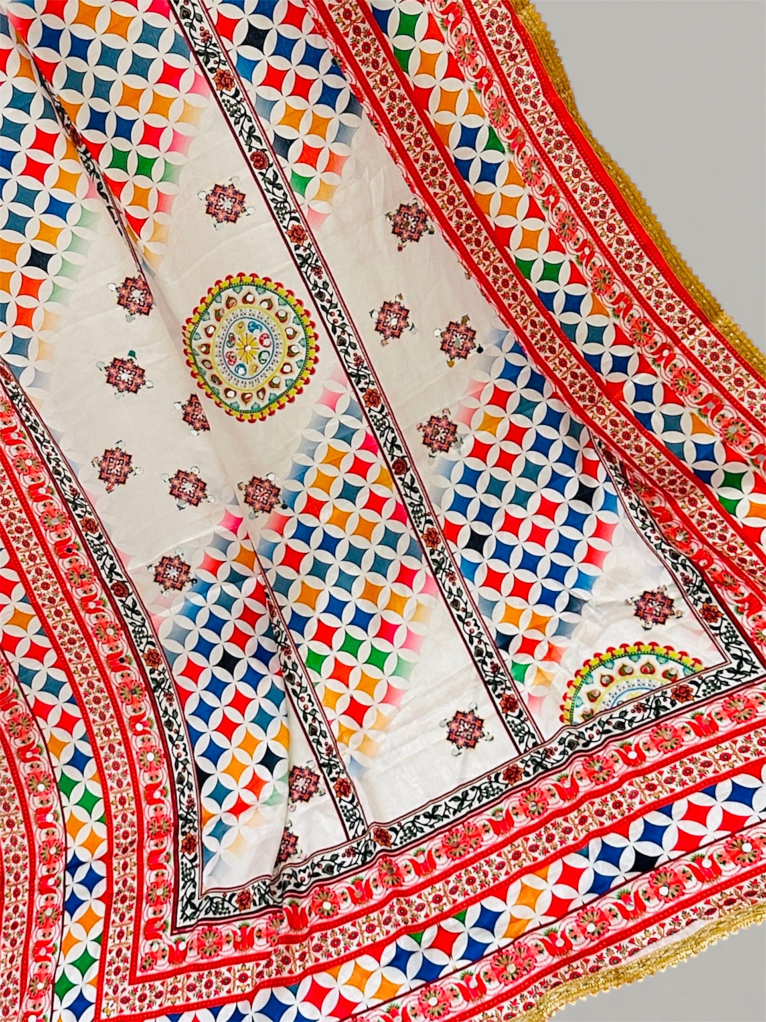 Printed colorful patterned dupatta/scarf/stole with intricate designs