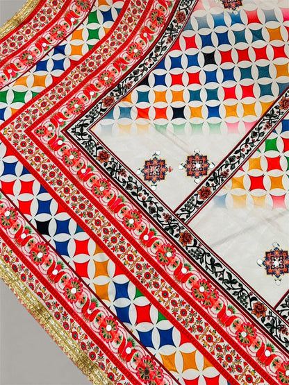 Printed colorful patterned dupatta/scarf/stole with intricate designs