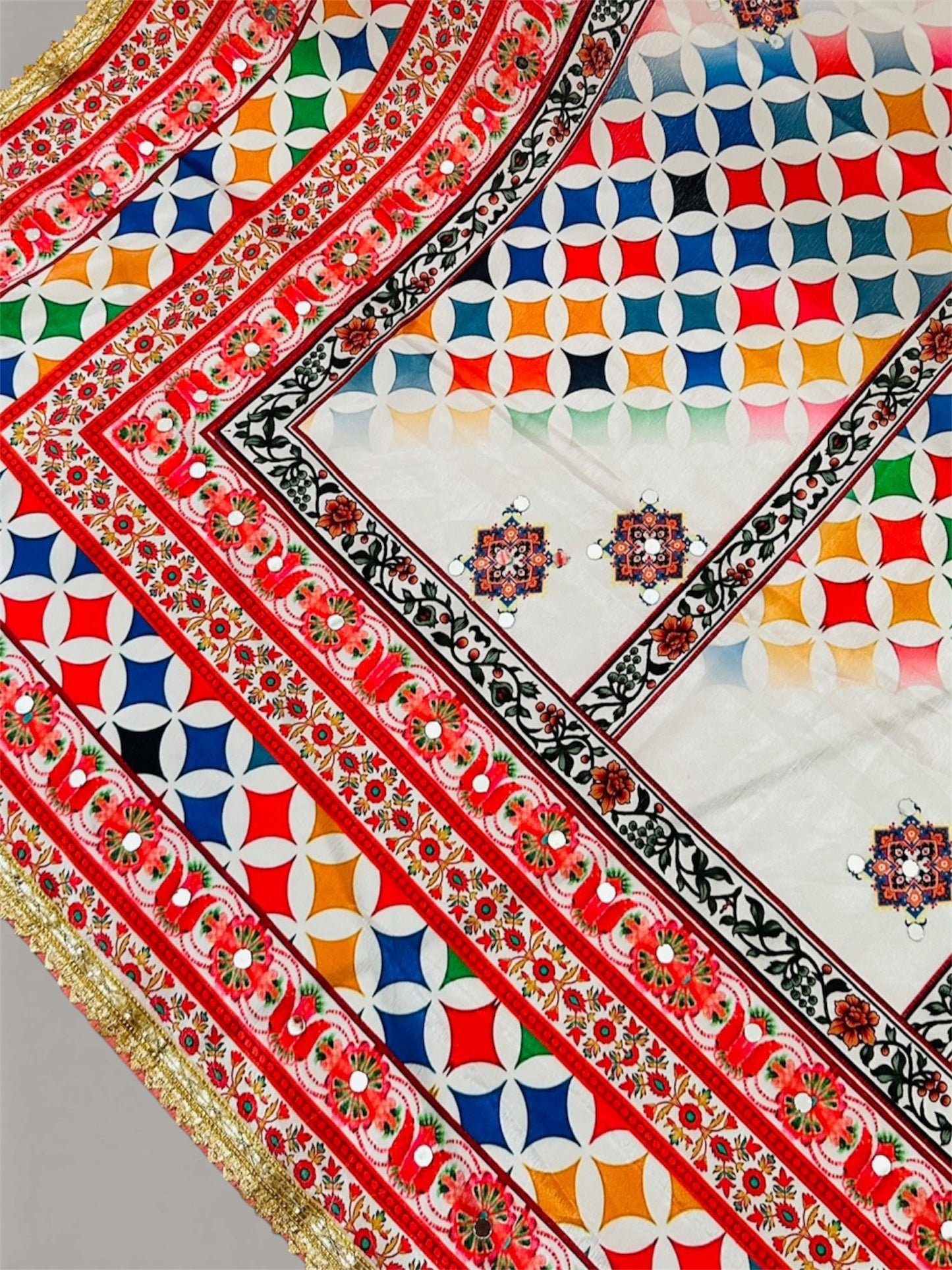 Ethnic Mirror Work Dupatta: Versatile Scarf & Stole