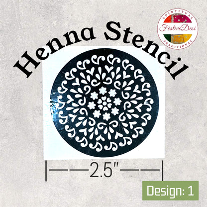 Henna stencil with floral design by Festive Desi