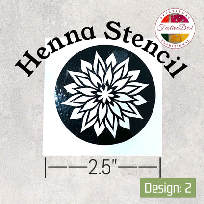 Henna stencil with floral design by Festive Desi