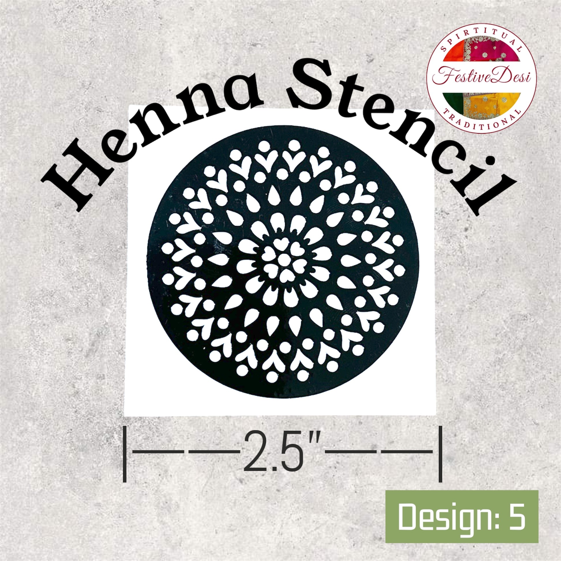 Henna stencil with floral design by Festive Desi