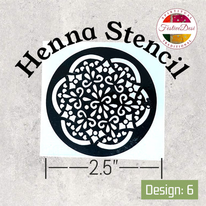 Henna stencil with floral design by Festive Desi