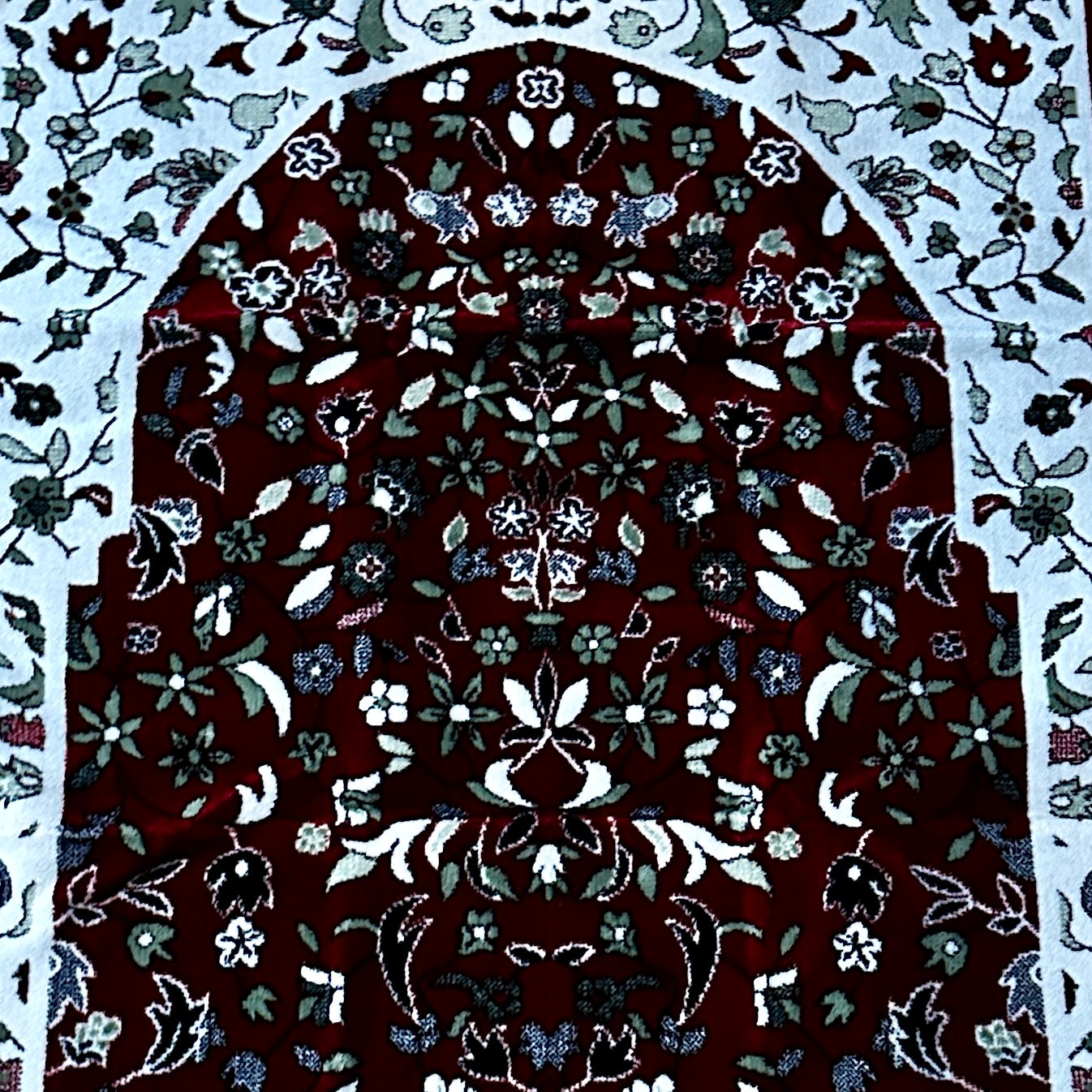 Islamic/Muslim Prayer Rug | Janamaz | Namaz Sajadah - Floral Mihrab Design