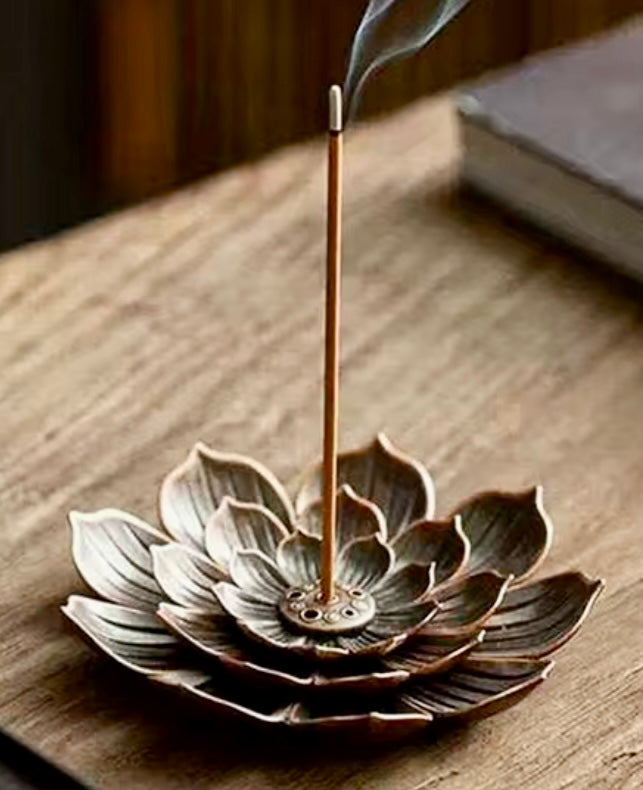 Lotus Shaped Incense Stick Holder Stand